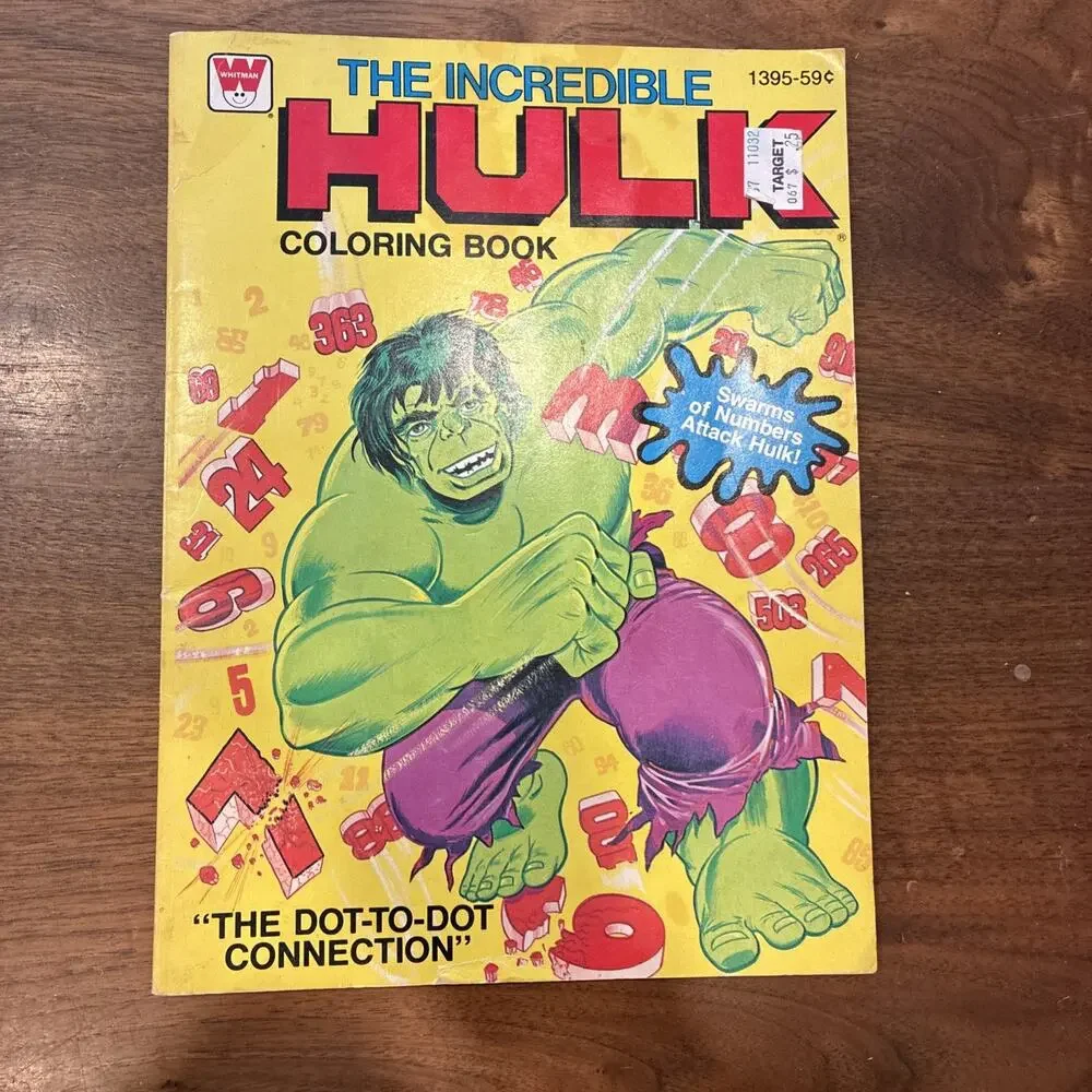 VTG Hulk Coloring Book The Dot-to-dot Connection‎ 1979 Whitman Marvel Comics